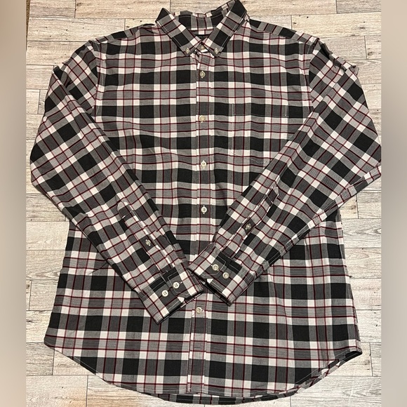 Banana Republic Grant Fit Stretch Oxford Plaid Button Down Long Sleeve Large - Picture 1 of 10